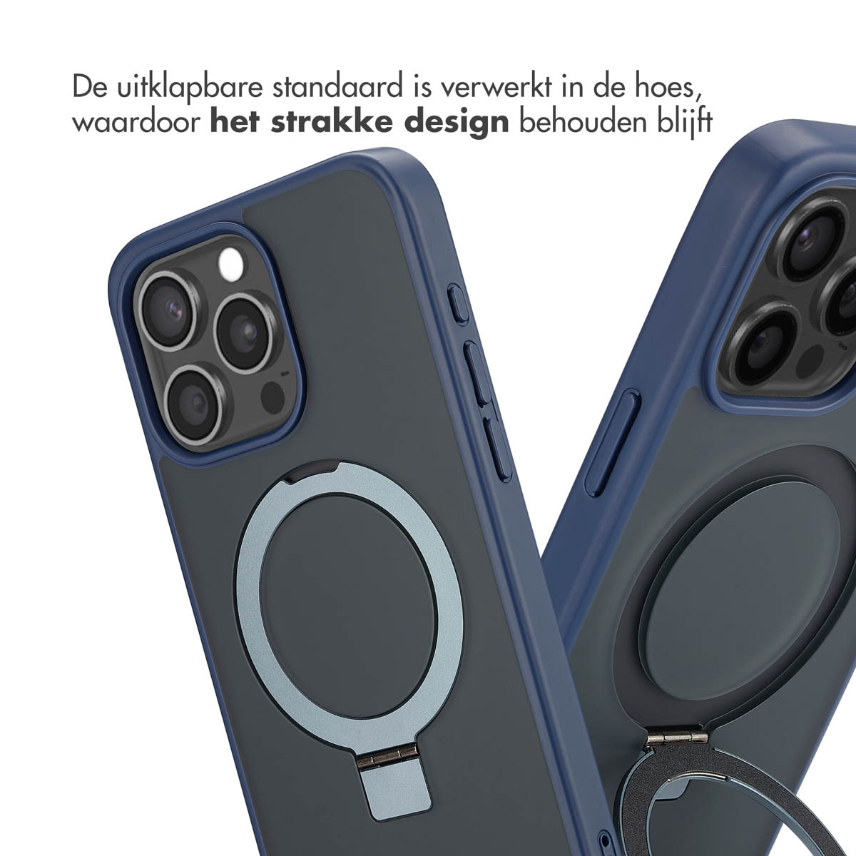 Accezz Ring Stand Backcover met MagSafe Apple iPhone 15 Pro Max - Blue