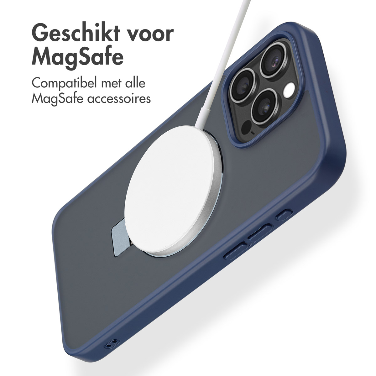 Accezz Ring Stand Backcover met MagSafe Apple iPhone 15 Pro Max - Blue