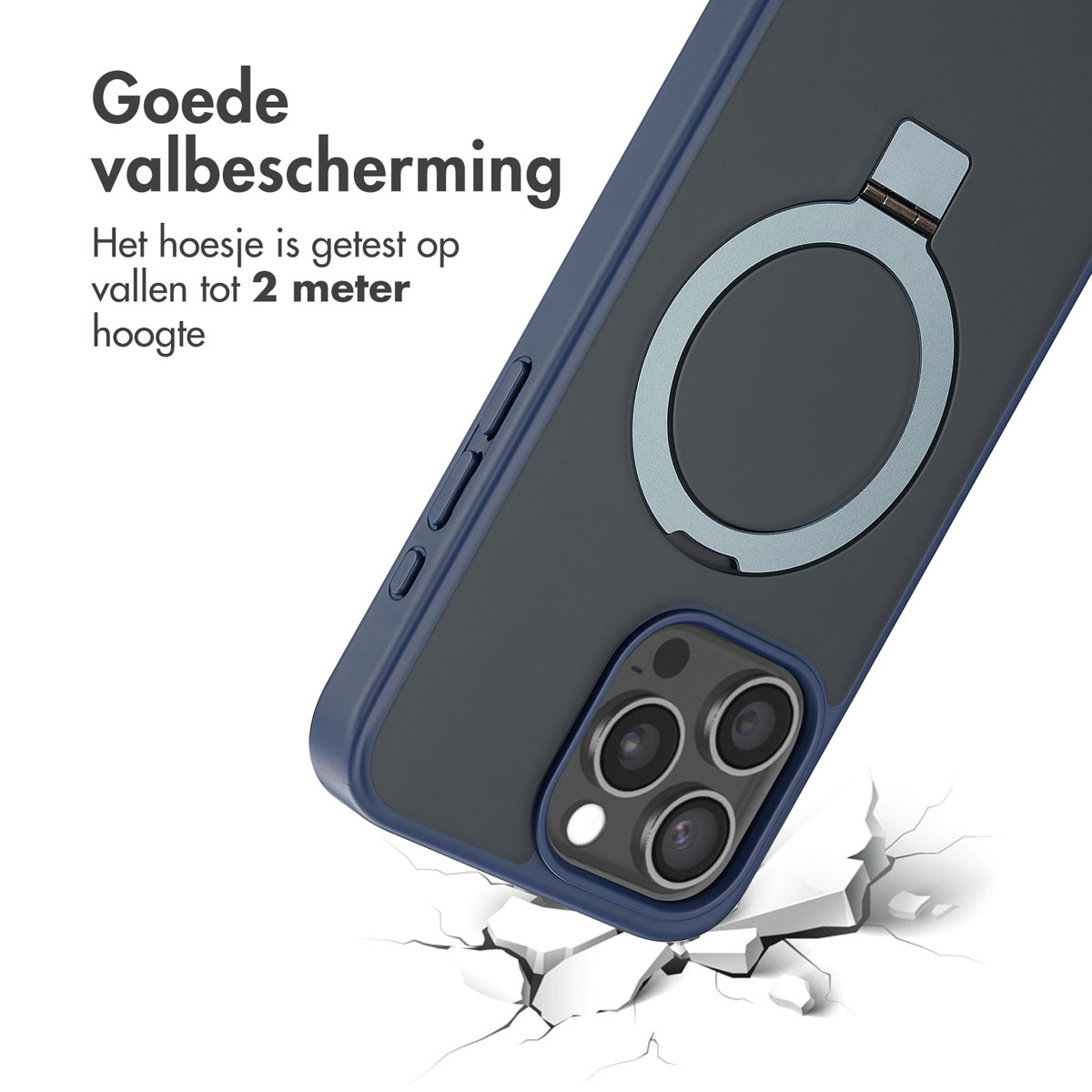 Accezz Ring Stand Backcover met MagSafe Apple iPhone 15 Pro Max - Blue