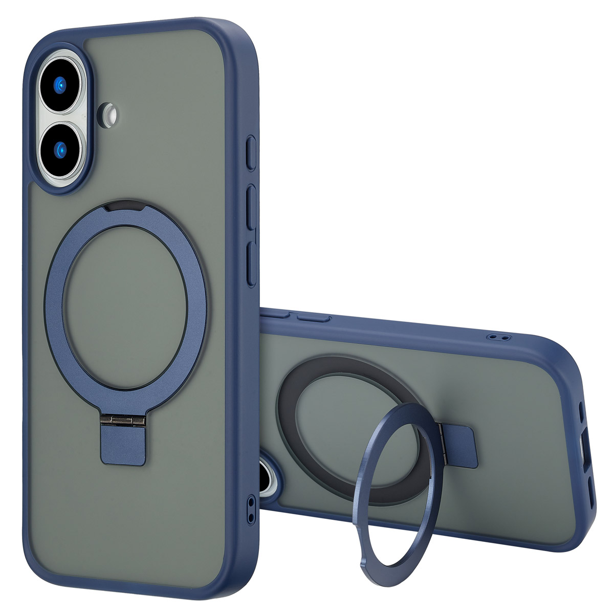 Accezz Ring Stand Backcover met MagSafe Apple iPhone 16 - Blue