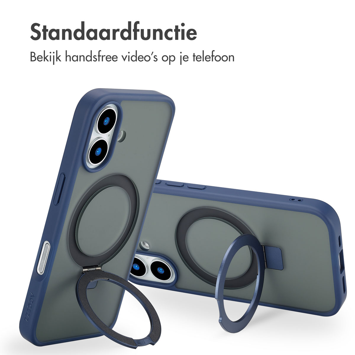 Accezz Ring Stand Backcover met MagSafe Apple iPhone 16 - Blue