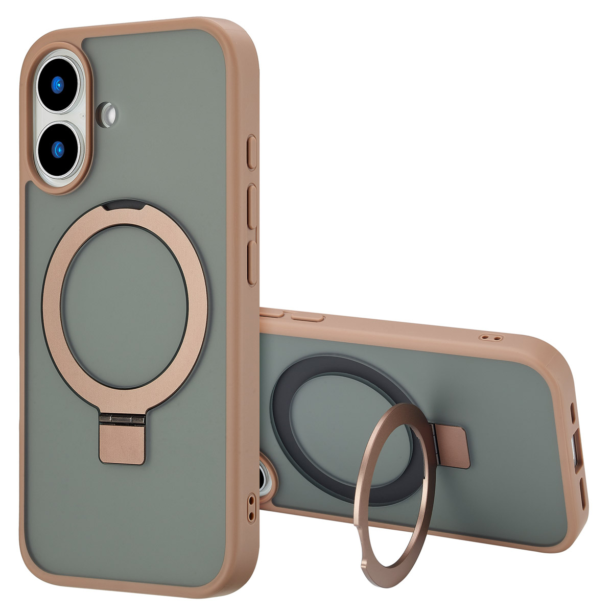 Accezz Ring Stand Backcover met MagSafe Apple iPhone 16 - Brown