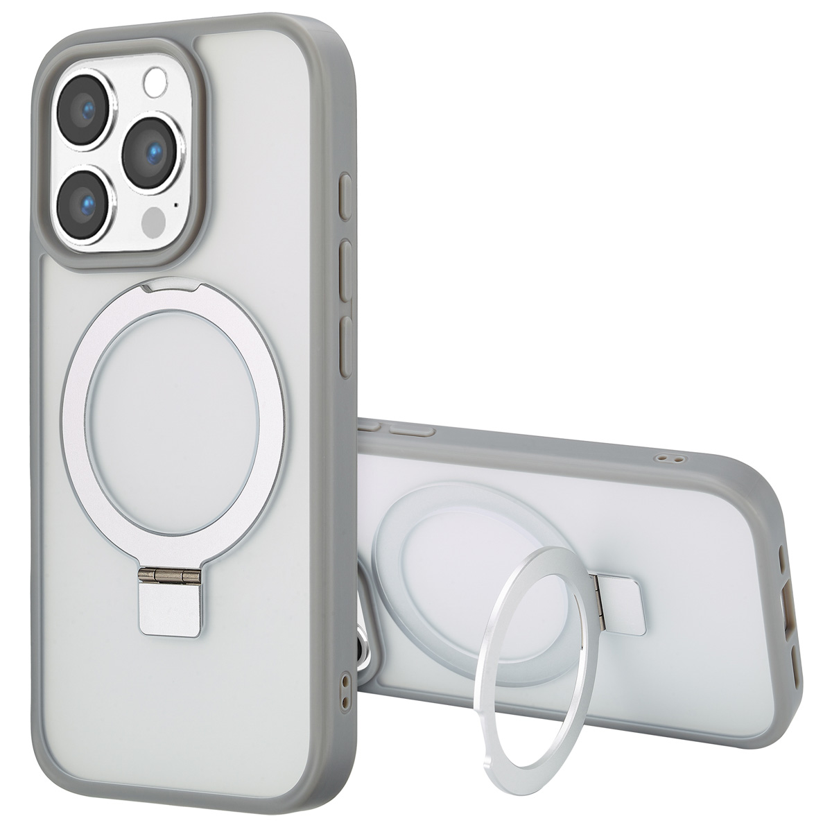 Accezz Ring Stand Backcover met MagSafe Apple iPhone 16 Pro - Grey