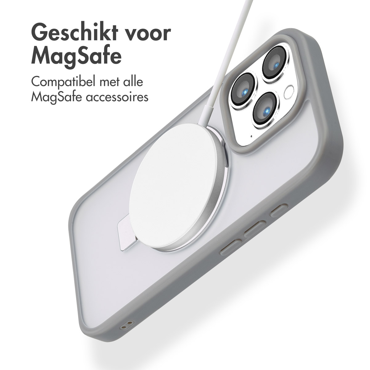 Accezz Ring Stand Backcover met MagSafe Apple iPhone 16 Pro - Grey