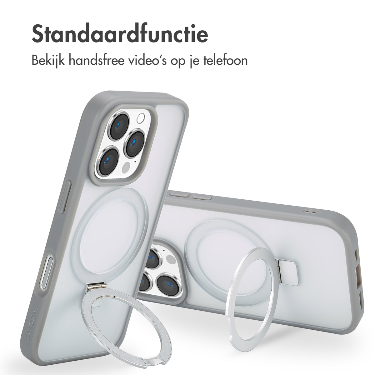 Accezz Ring Stand Backcover met MagSafe Apple iPhone 16 Pro - Grey