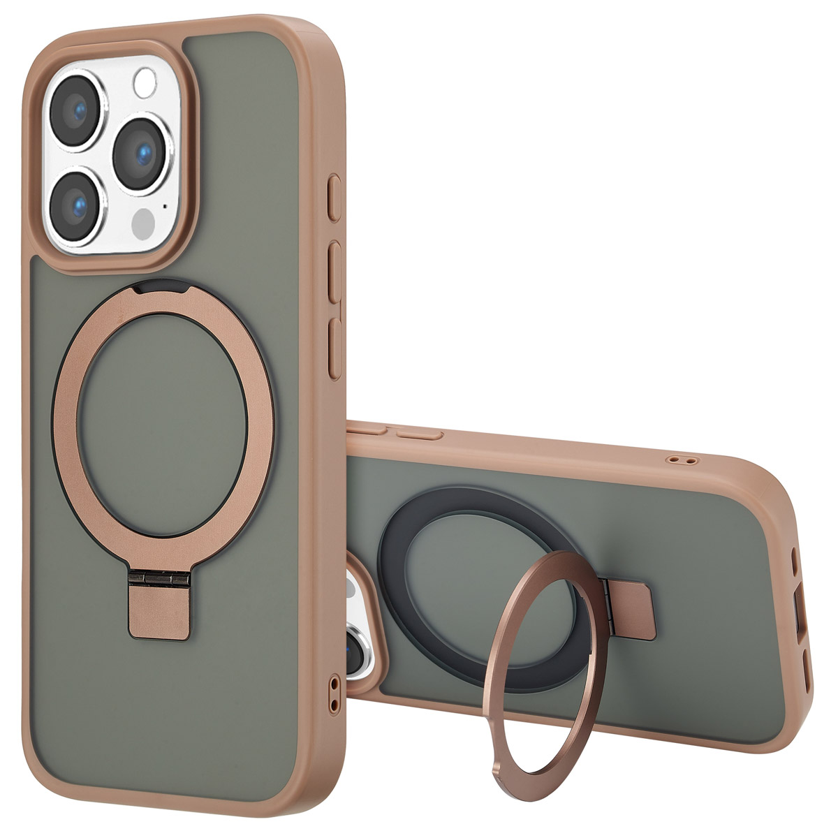 Accezz Ring Stand Backcover met MagSafe Apple iPhone 16 Pro Max - Brown