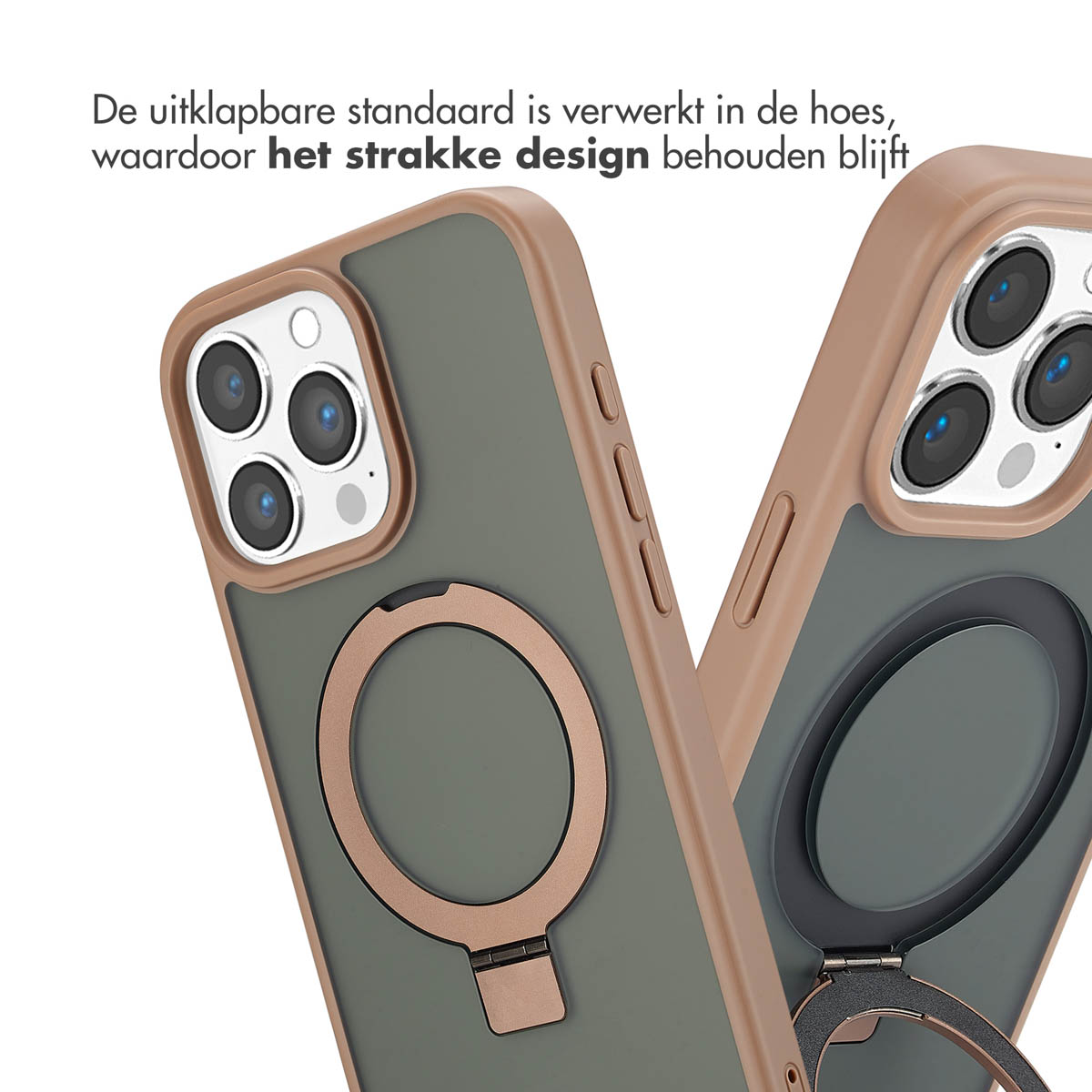 Accezz Ring Stand Backcover met MagSafe Apple iPhone 16 Pro Max - Brown