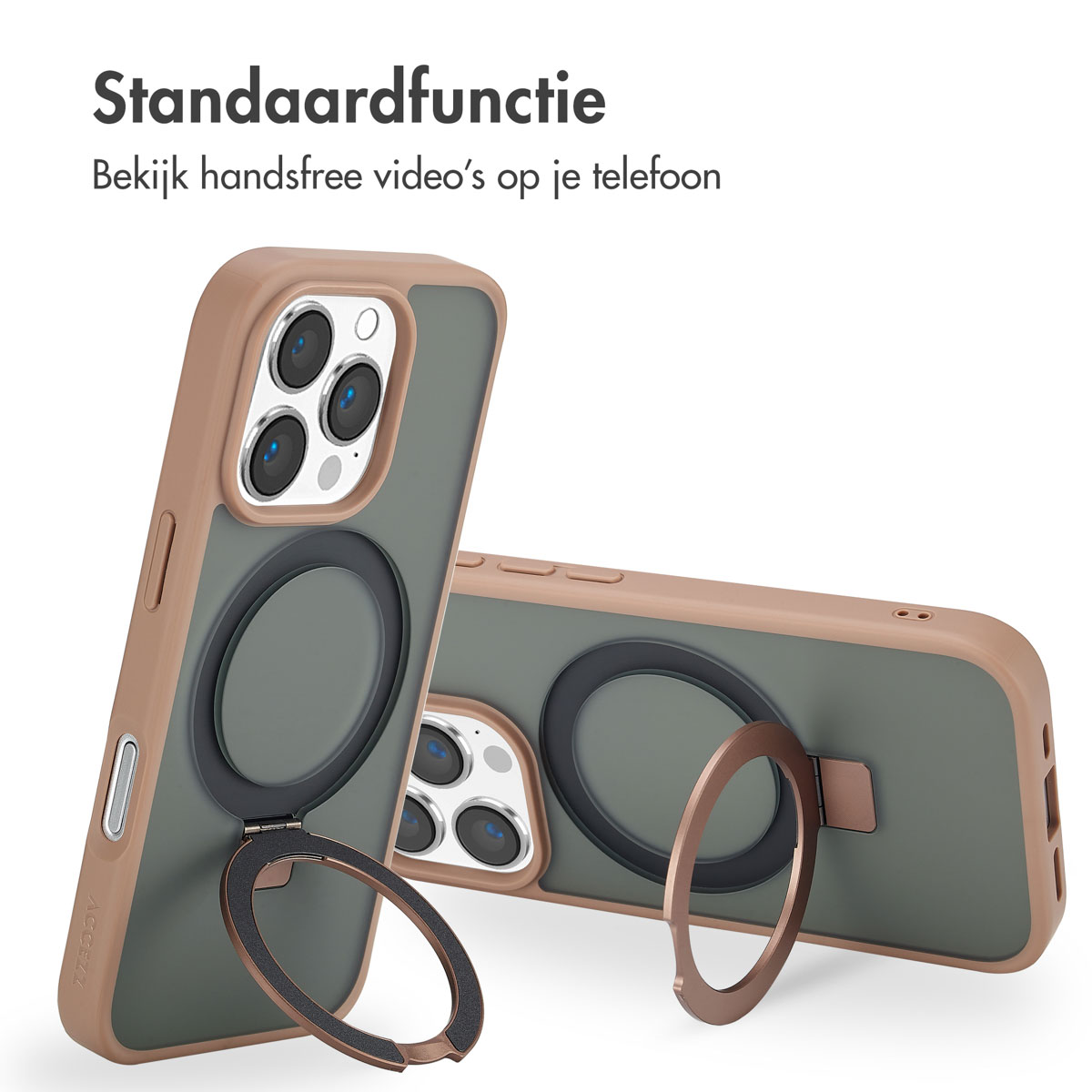Accezz Ring Stand Backcover met MagSafe Apple iPhone 16 Pro Max - Brown