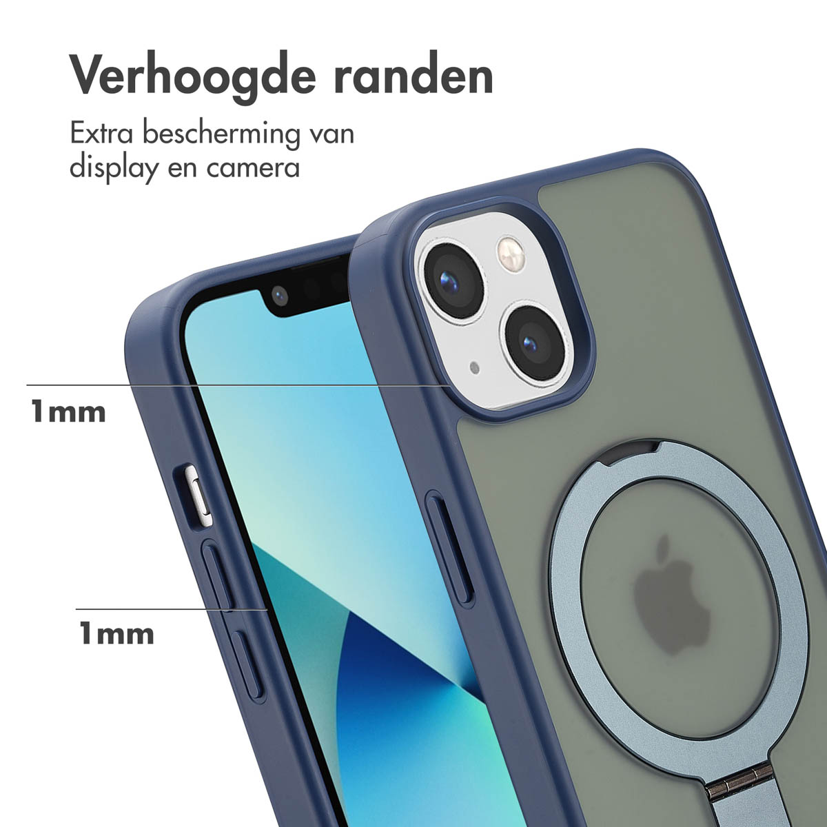 Accezz Ring Stand Backcover met MagSafe Apple iPhone 13 - Blue