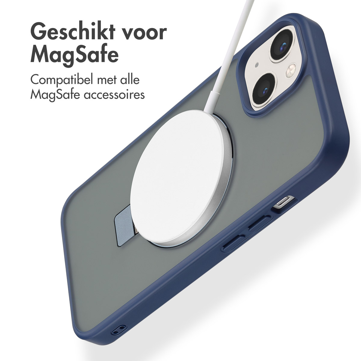 Accezz Ring Stand Backcover met MagSafe Apple iPhone 13 - Blue