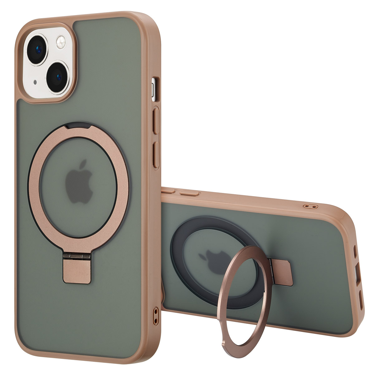 Accezz Ring Stand Backcover met MagSafe Apple iPhone 13 - Brown