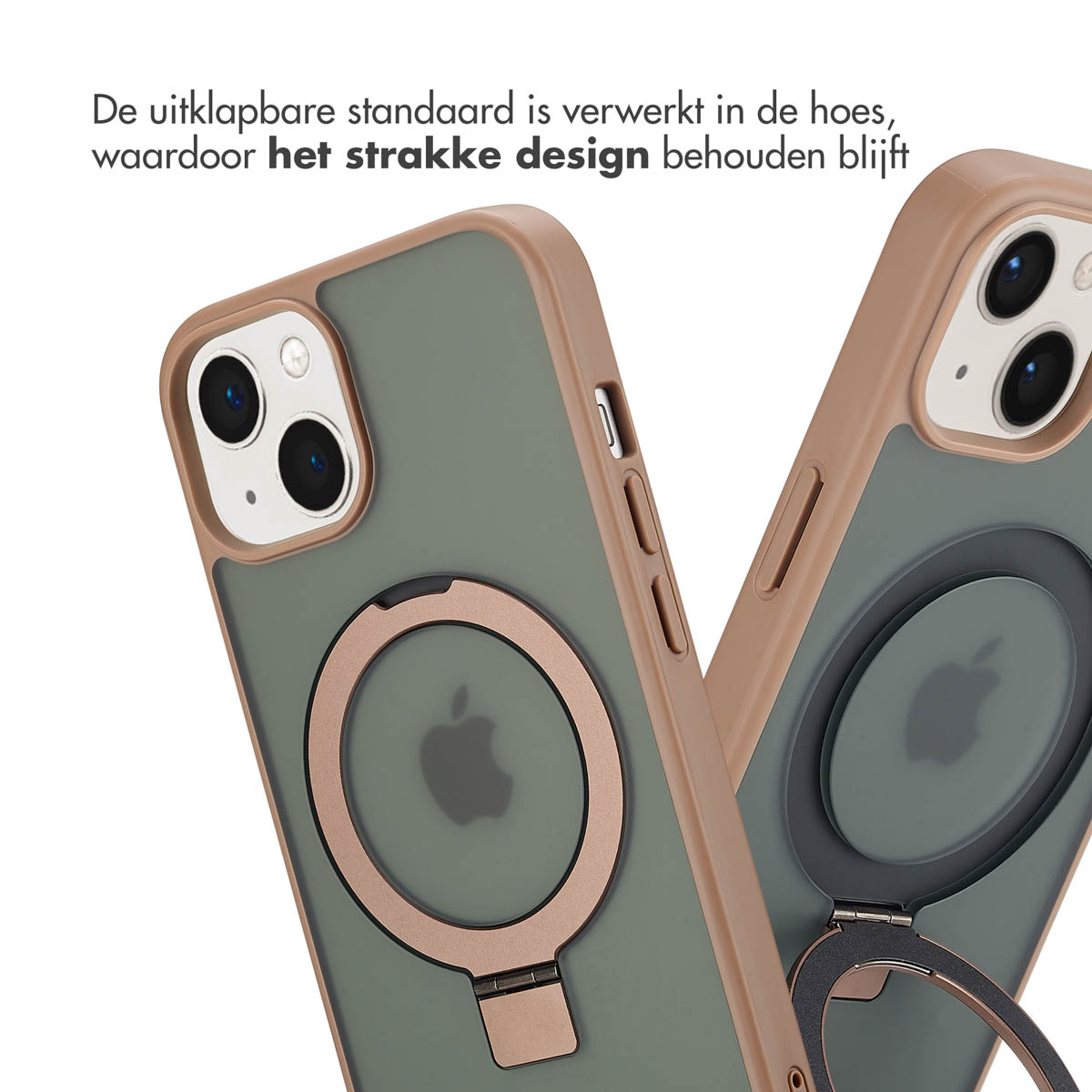 Accezz Ring Stand Backcover met MagSafe Apple iPhone 13 - Brown