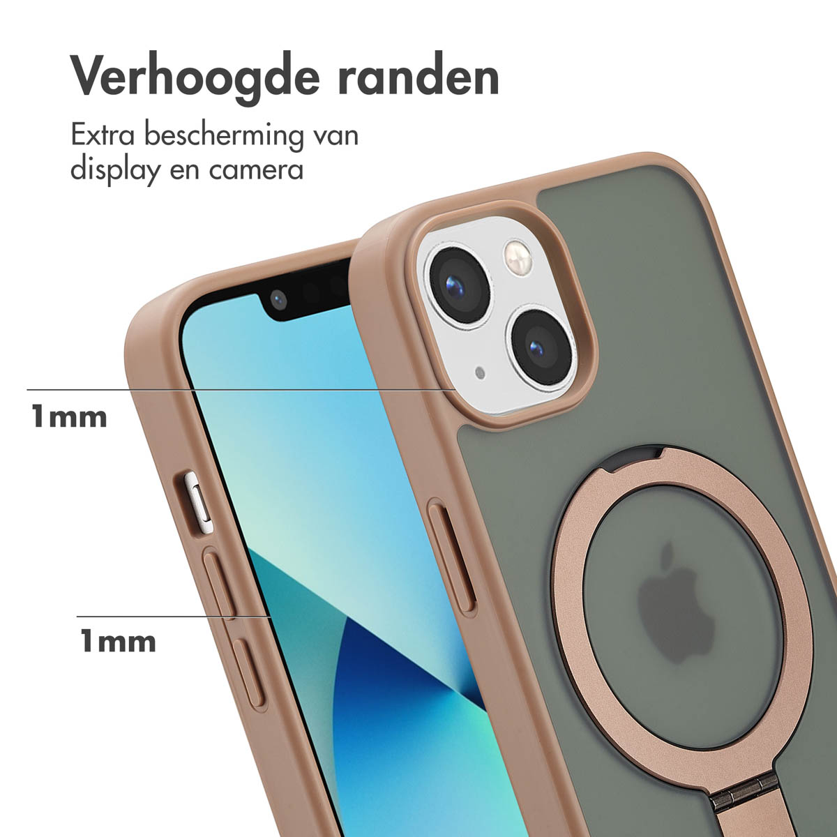 Accezz Ring Stand Backcover met MagSafe Apple iPhone 13 - Brown