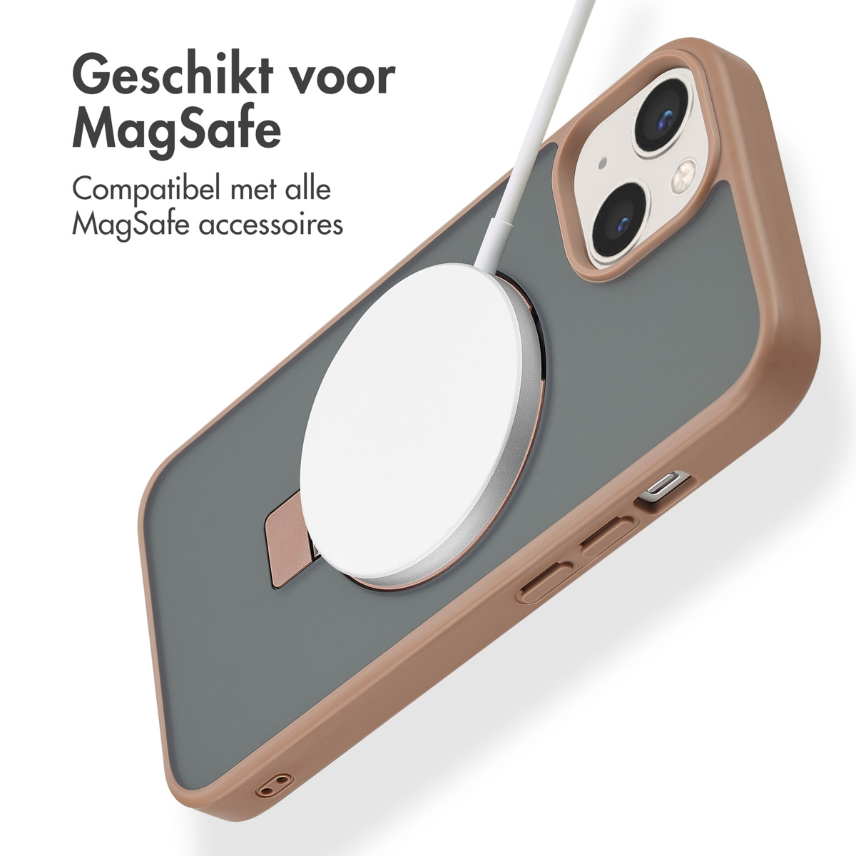 Accezz Ring Stand Backcover met MagSafe Apple iPhone 13 - Brown
