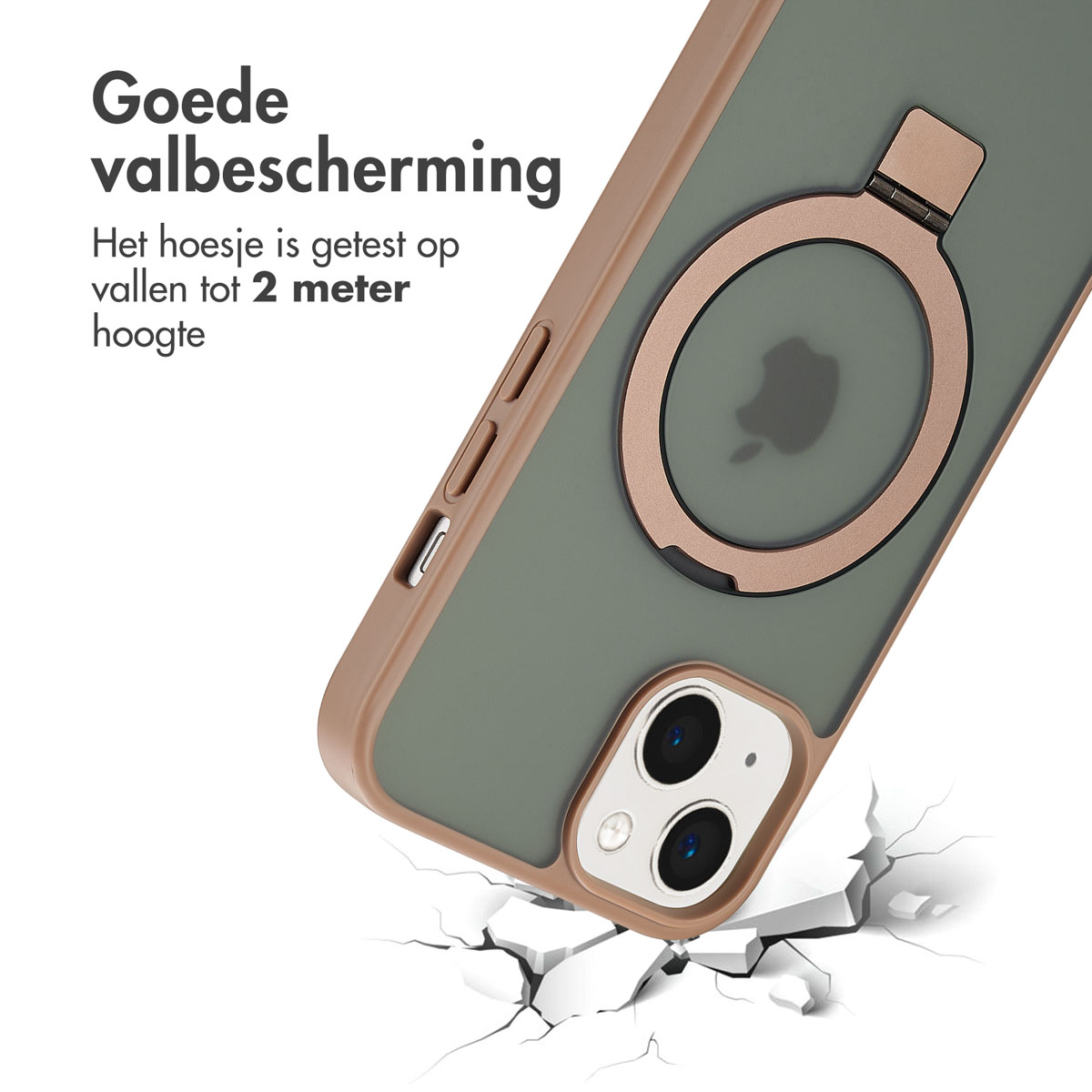 Accezz Ring Stand Backcover met MagSafe Apple iPhone 13 - Brown