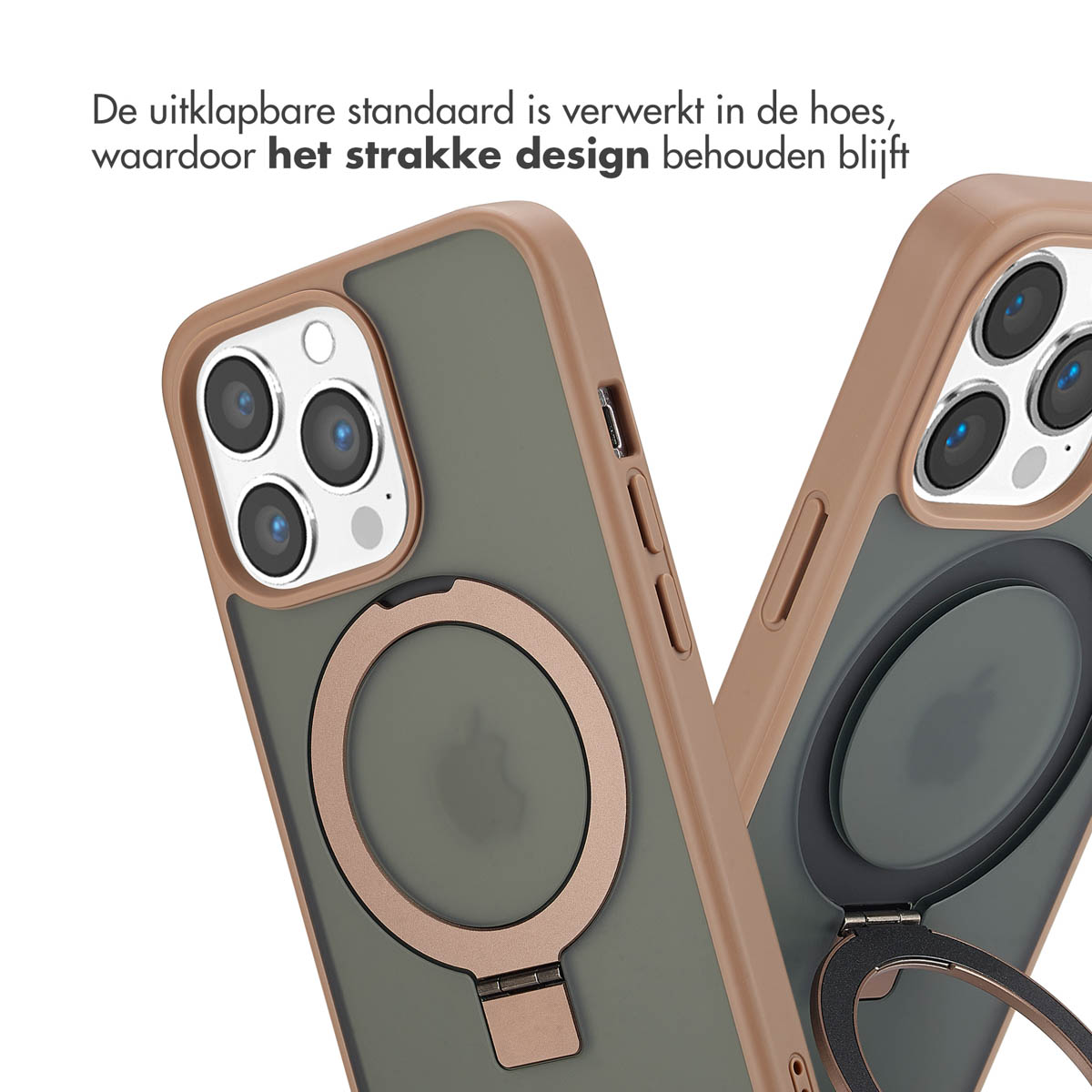 Accezz Ring Stand Backcover met MagSafe Apple iPhone 13 Pro - Brown