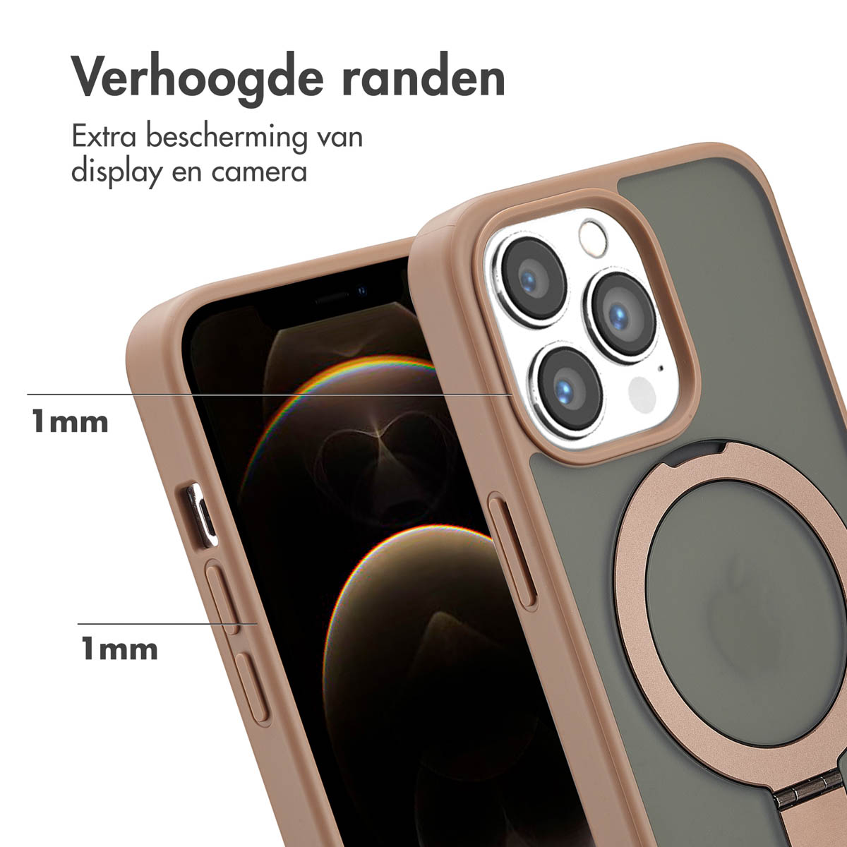 Accezz Ring Stand Backcover met MagSafe Apple iPhone 13 Pro - Brown