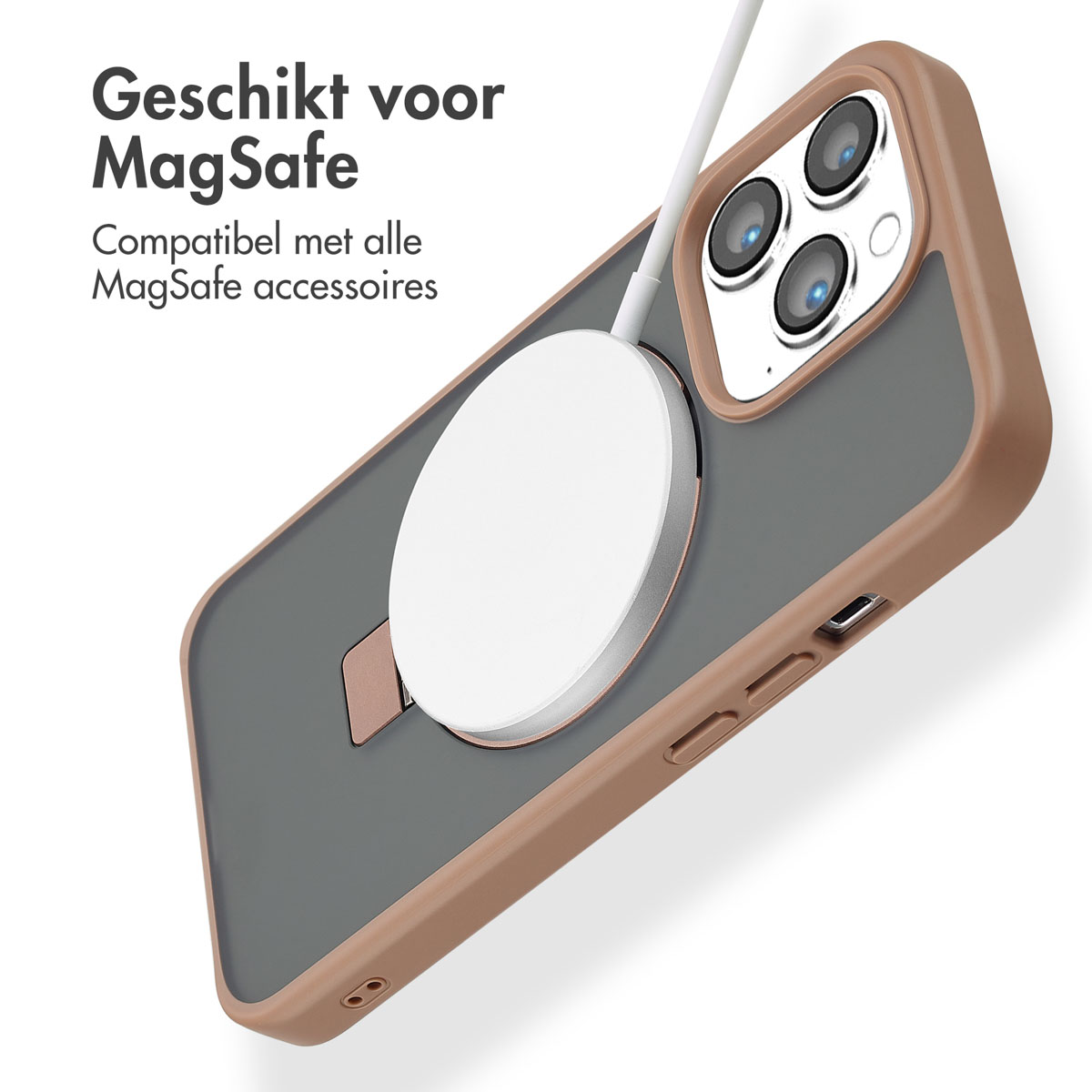 Accezz Ring Stand Backcover met MagSafe Apple iPhone 13 Pro - Brown