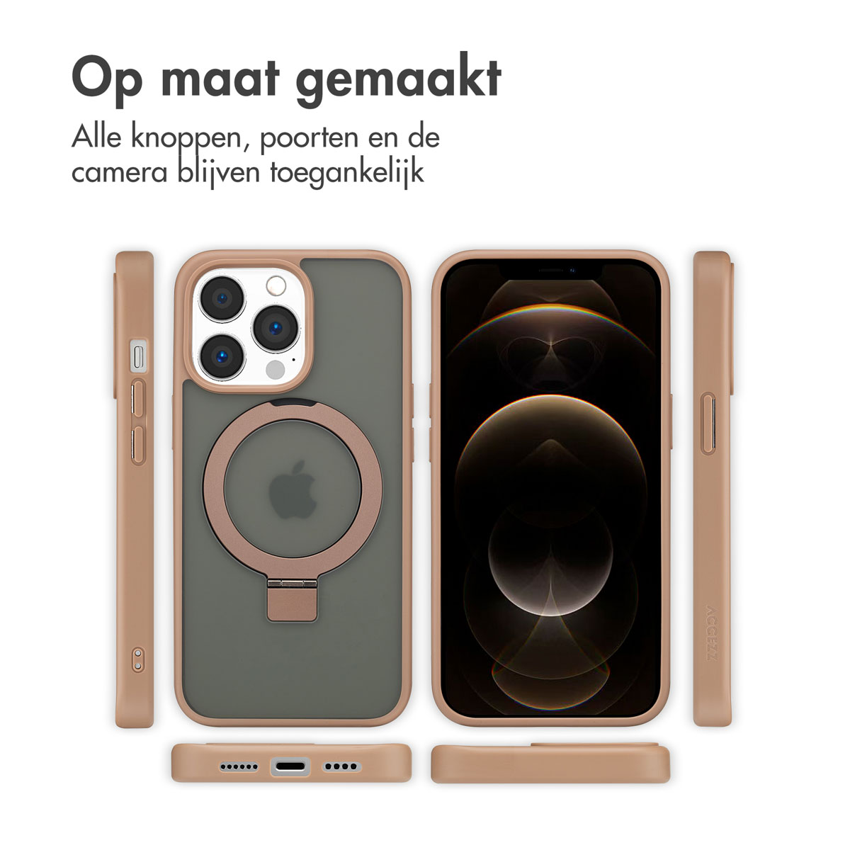 Accezz Ring Stand Backcover met MagSafe Apple iPhone 13 Pro - Brown