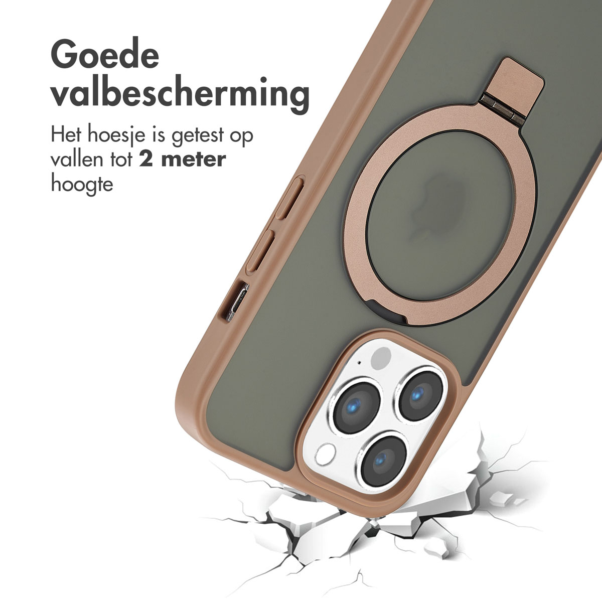 Accezz Ring Stand Backcover met MagSafe Apple iPhone 13 Pro - Brown