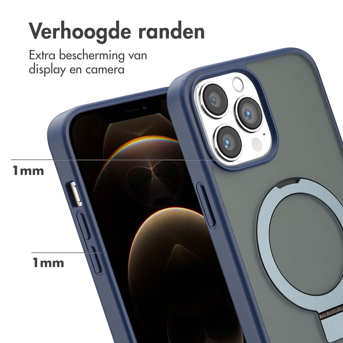 Accezz Ring Stand Backcover met MagSafe Apple iPhone 13 Pro Max - Blue