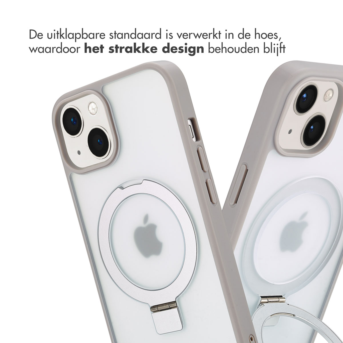 Accezz Ring Stand Backcover met MagSafe Apple iPhone 14 - Grey