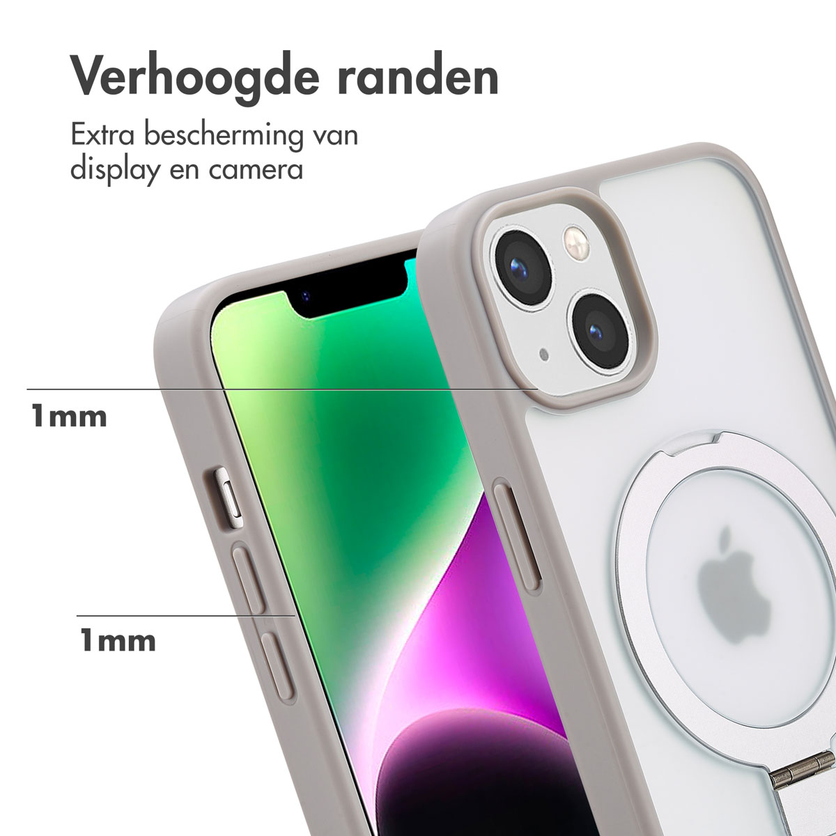 Accezz Ring Stand Backcover met MagSafe Apple iPhone 14 - Grey