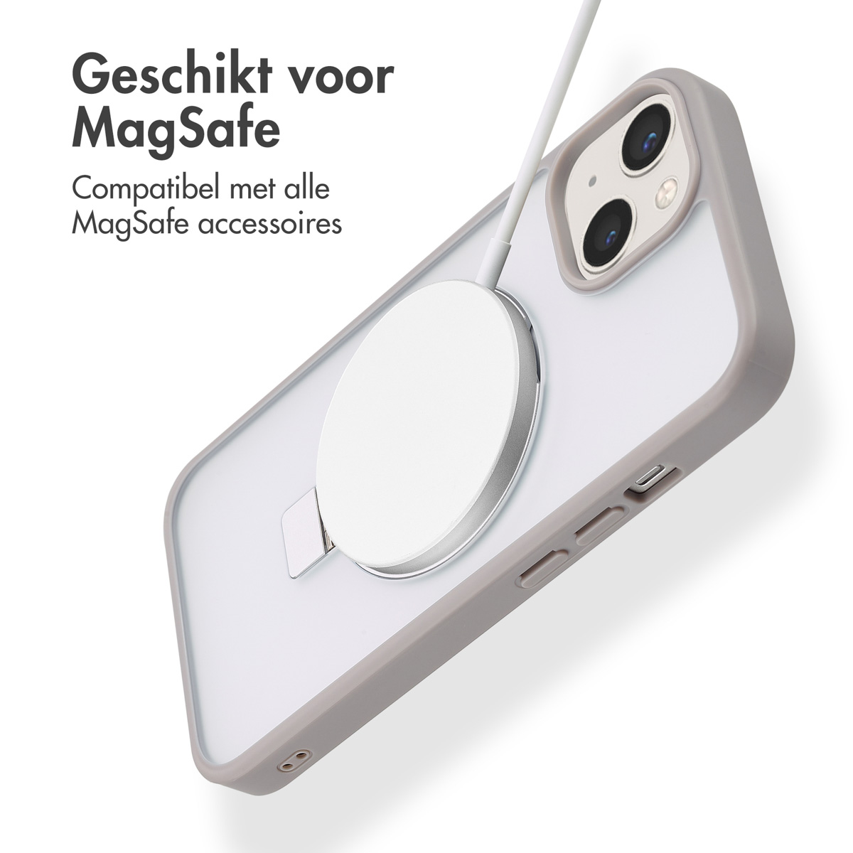 Accezz Ring Stand Backcover met MagSafe Apple iPhone 14 - Grey