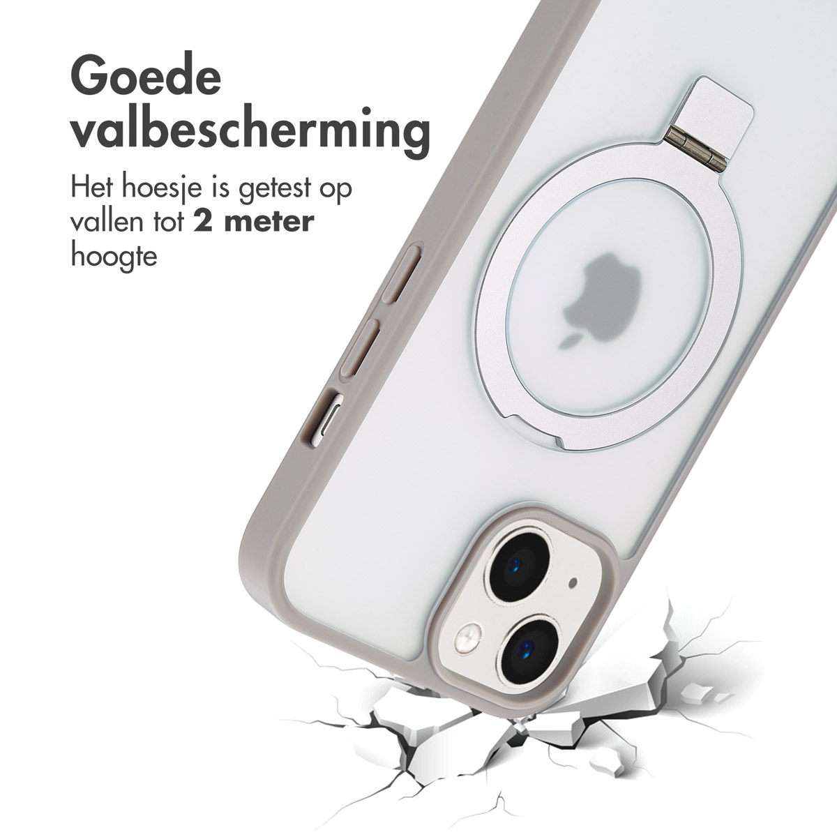 Accezz Ring Stand Backcover met MagSafe Apple iPhone 14 - Grey