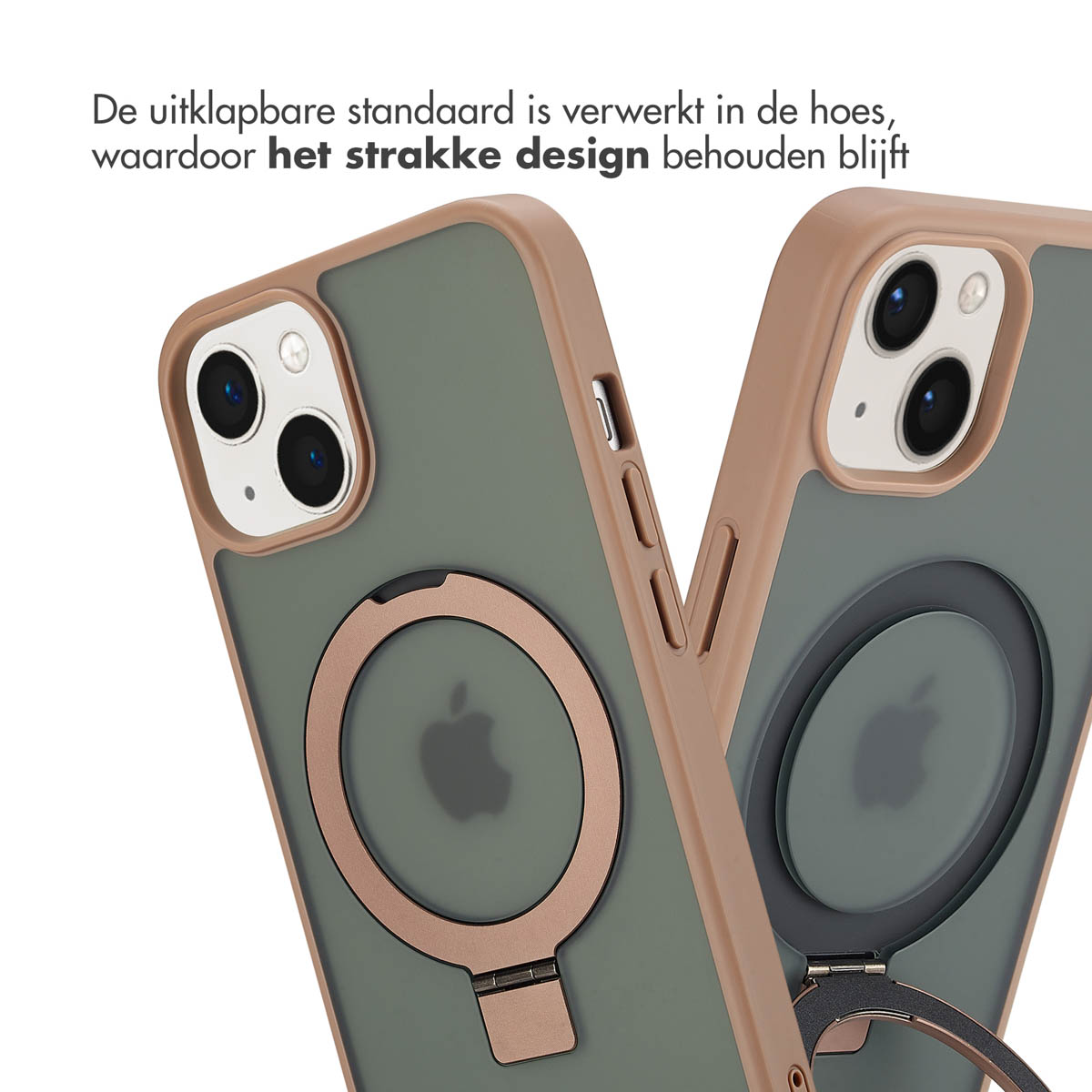 Accezz Ring Stand Backcover met MagSafe Apple iPhone 14 - Brown