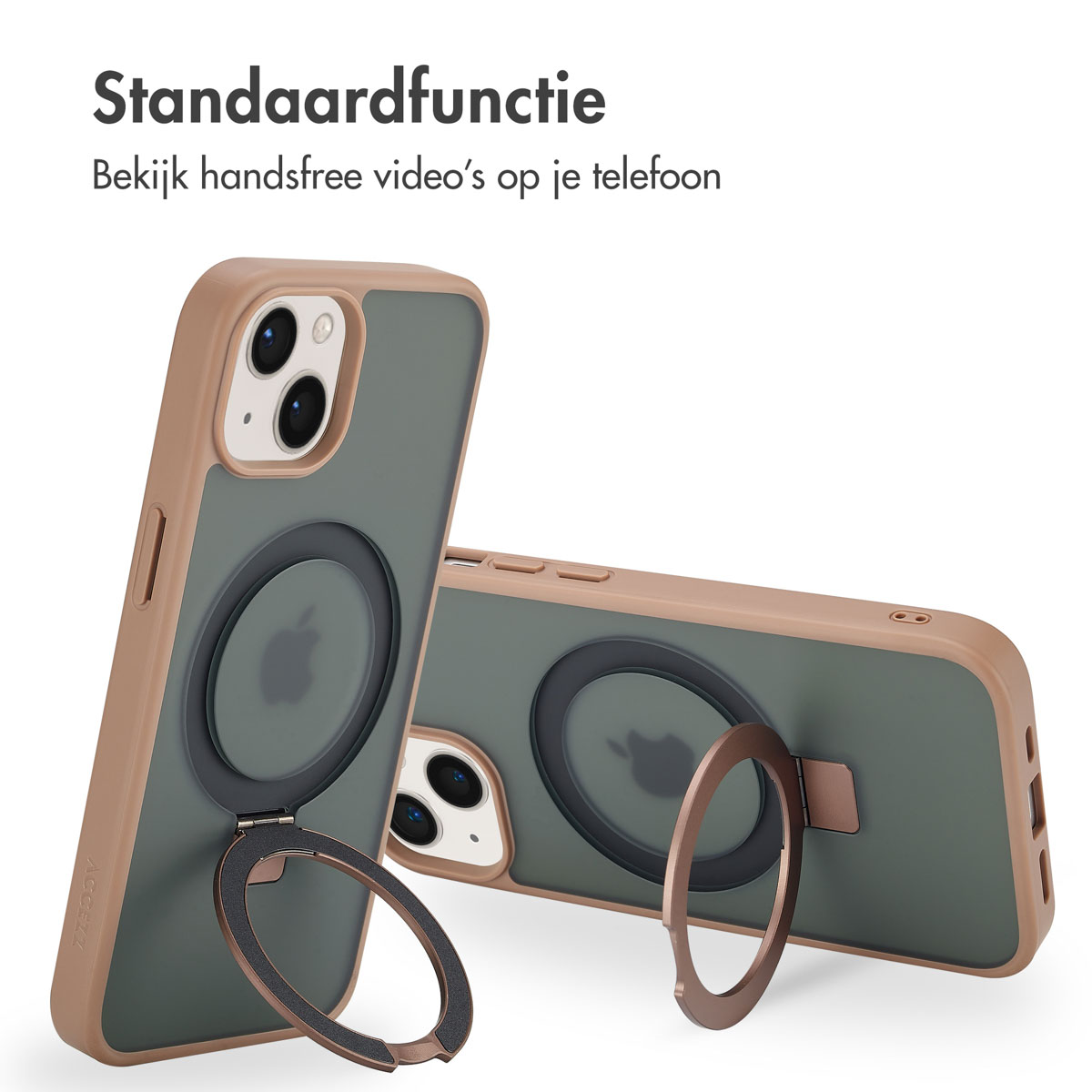 Accezz Ring Stand Backcover met MagSafe Apple iPhone 14 - Brown