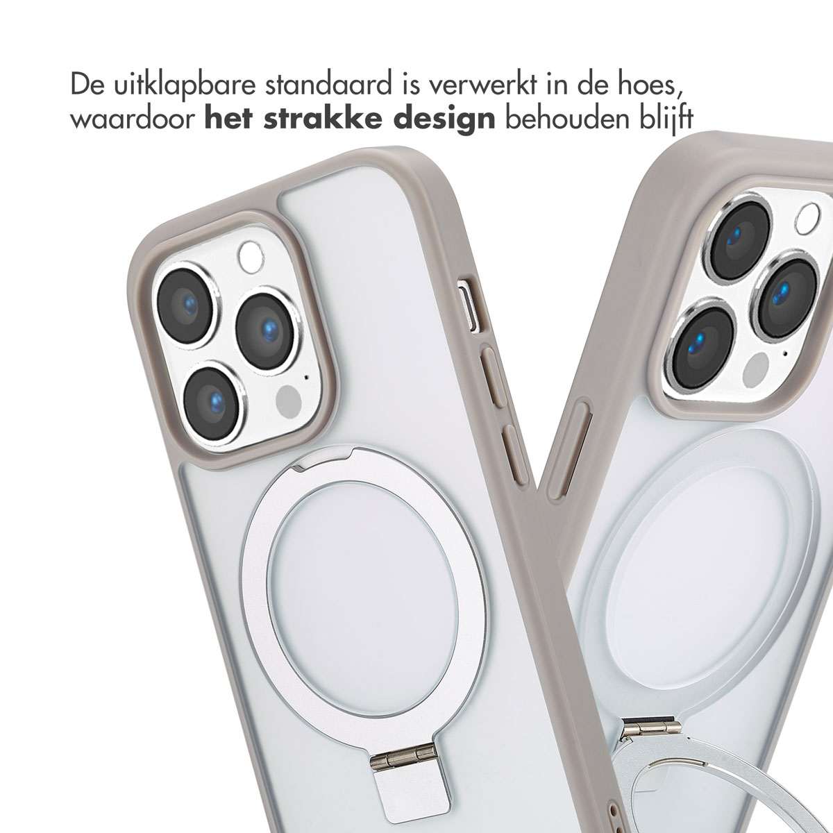 Accezz Ring Stand Backcover met MagSafe Apple iPhone 14 Pro - Grey