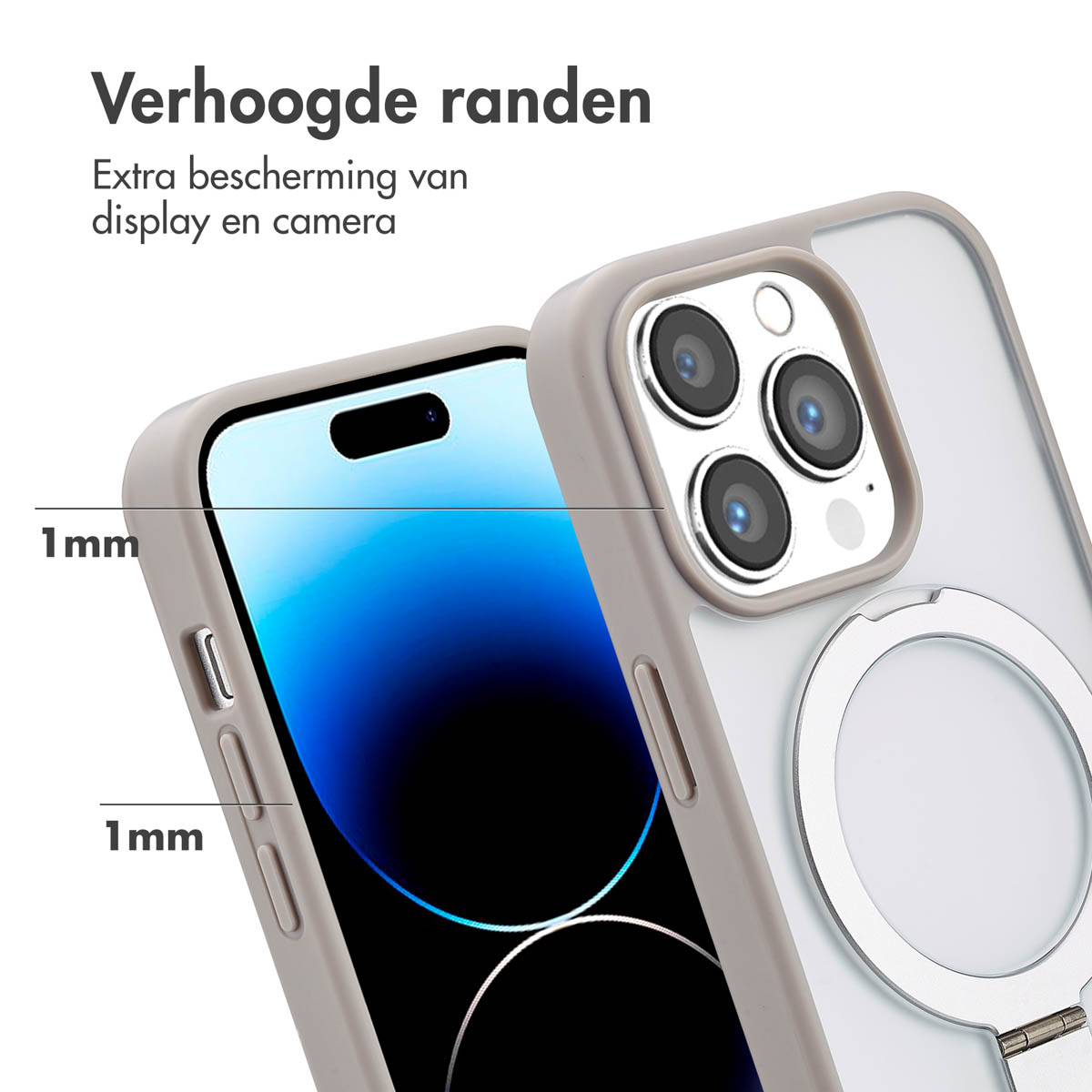 Accezz Ring Stand Backcover met MagSafe Apple iPhone 14 Pro - Grey