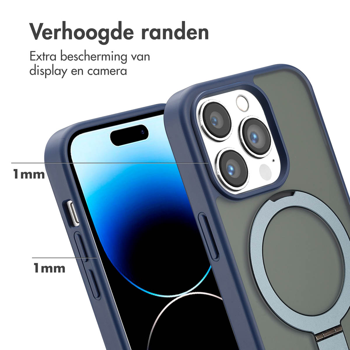 Accezz Ring Stand Backcover met MagSafe Apple iPhone 14 Pro - Blue