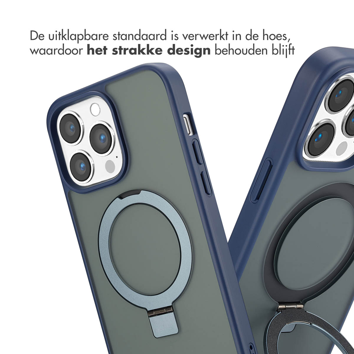 Accezz Ring Stand Backcover met MagSafe Apple iPhone 14 Pro Max - Blue