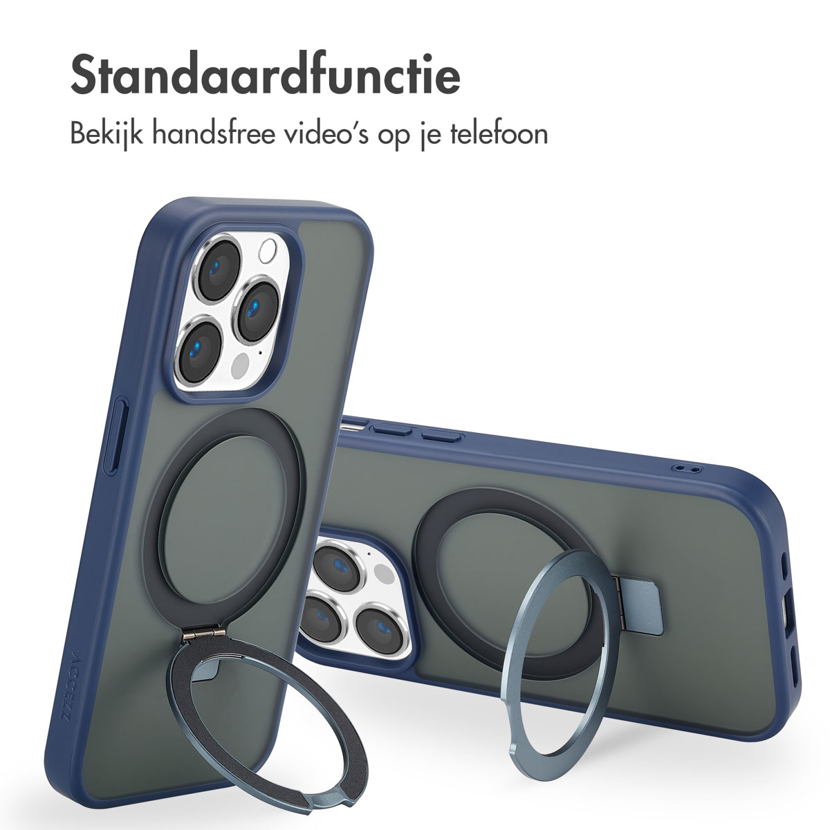 Accezz Ring Stand Backcover met MagSafe Apple iPhone 14 Pro Max - Blue