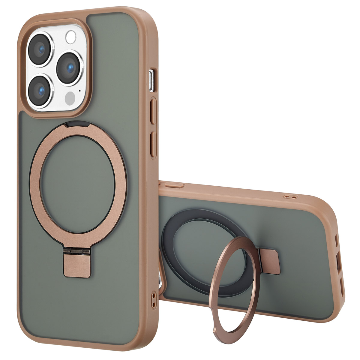 Accezz Ring Stand Backcover met MagSafe Apple iPhone 14 Pro Max - Brown