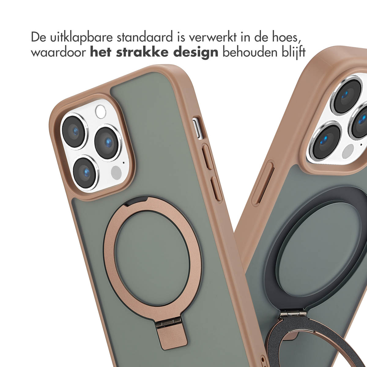 Accezz Ring Stand Backcover met MagSafe Apple iPhone 14 Pro Max - Brown