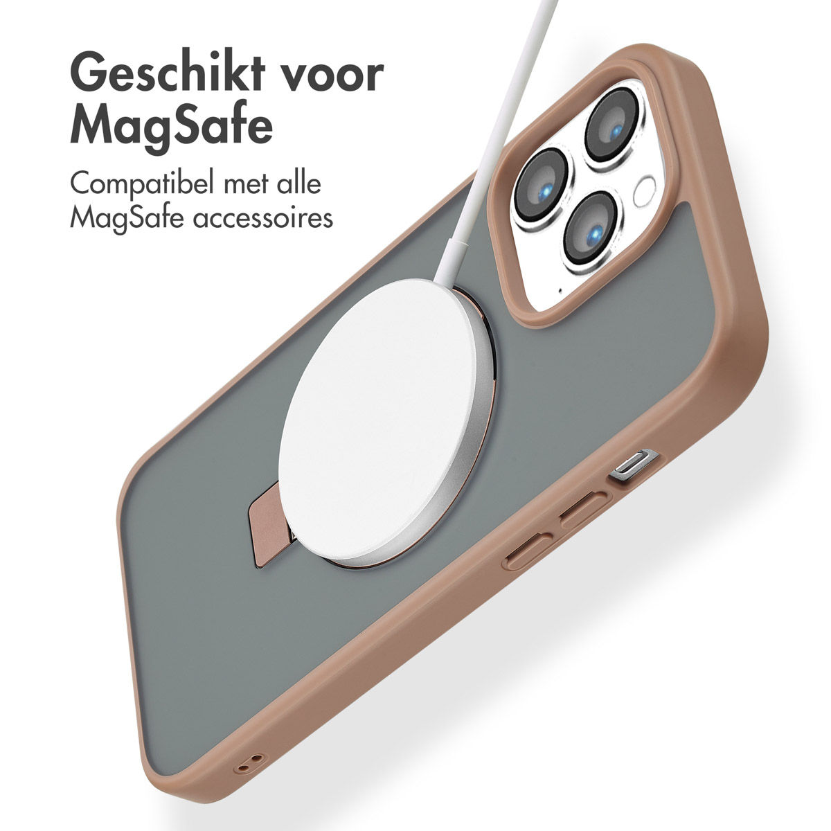 Accezz Ring Stand Backcover met MagSafe Apple iPhone 14 Pro Max - Brown
