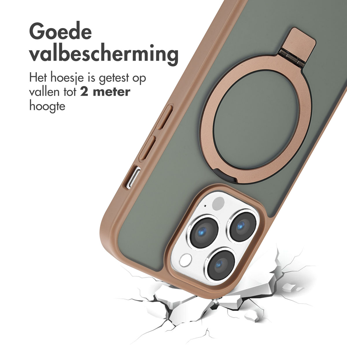 Accezz Ring Stand Backcover met MagSafe Apple iPhone 14 Pro Max - Brown