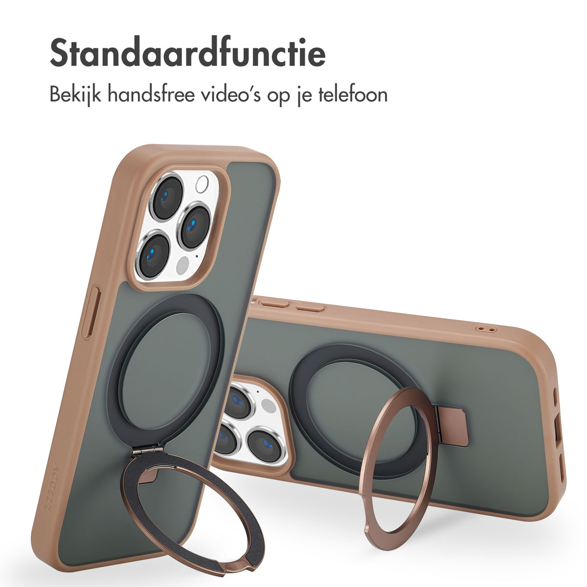 Accezz Ring Stand Backcover met MagSafe Apple iPhone 14 Pro Max - Brown