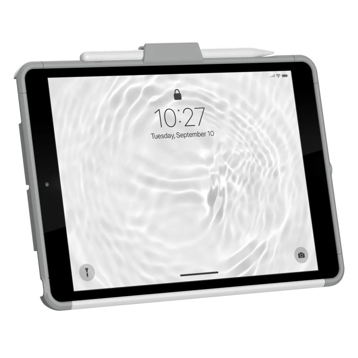 UAG Scout Healthcare backcover met strap Apple iPad 9 (2021) 10.2 inch / iPad 8 (2020) 10.2 inch / iPad 7 (2019) 10.2 inch - Wit / Grijs