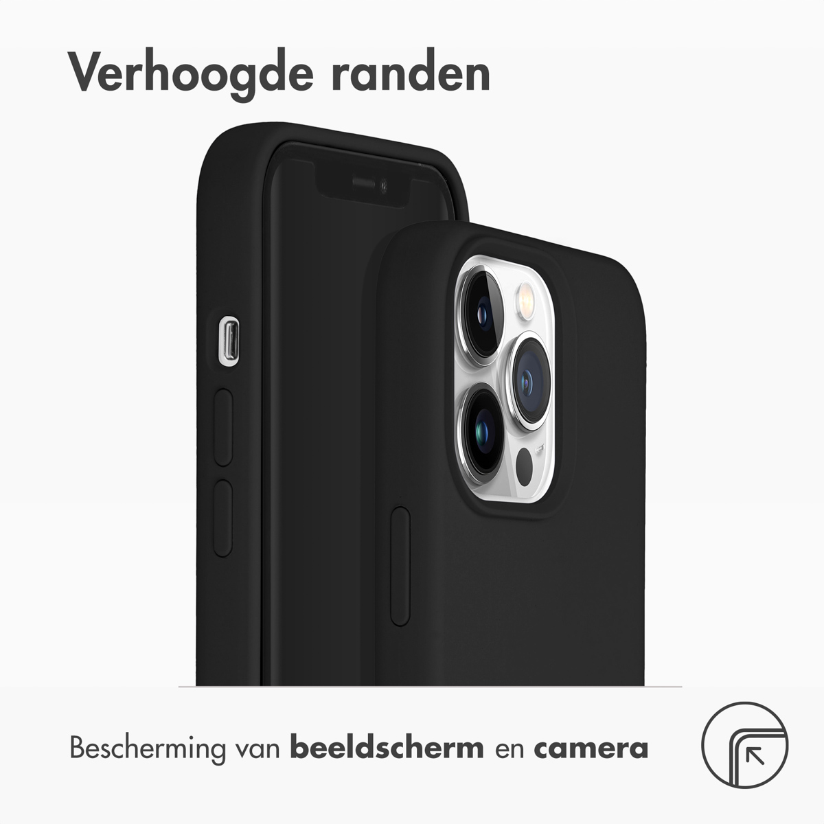Accezz Liquid Silicone Backcover met MagSafe Apple iPhone 13 Pro - Black
