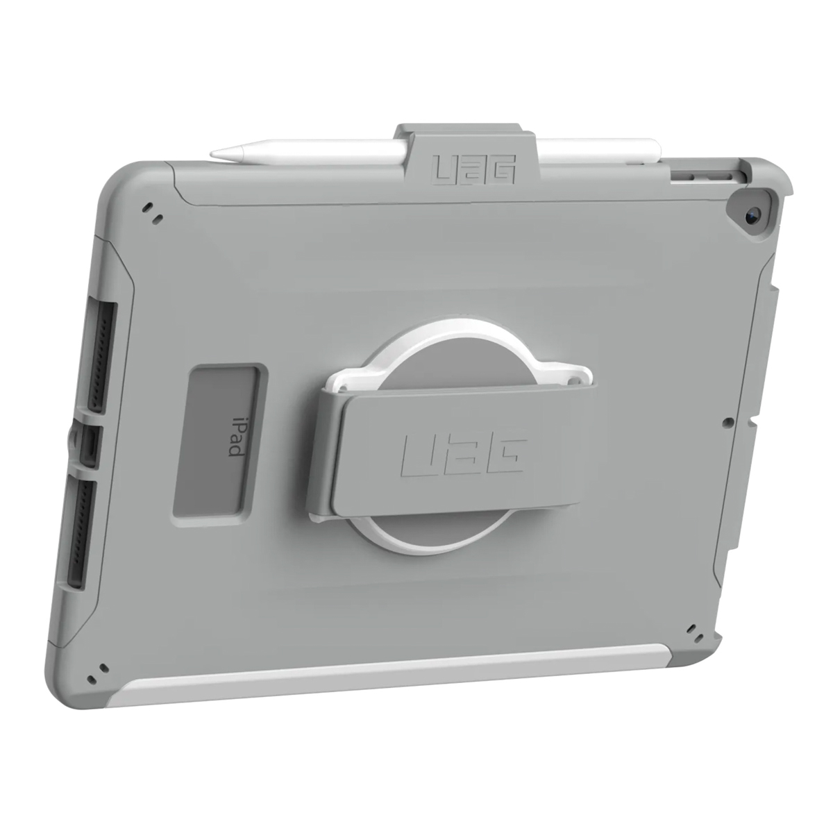 UAG Scout Healthcare backcover met strap Apple iPad 9 (2021) 10.2 inch / iPad 8 (2020) 10.2 inch / iPad 7 (2019) 10.2 inch - Wit / Grijs