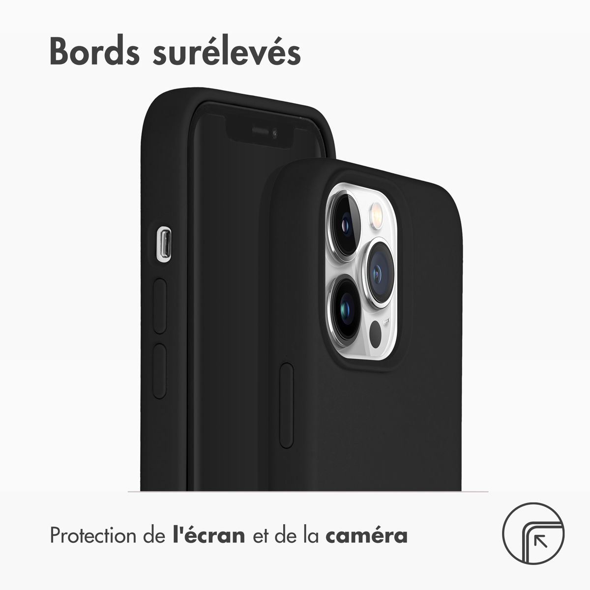 Accezz Liquid Silicone Backcover met MagSafe Apple iPhone 13 Pro - Black