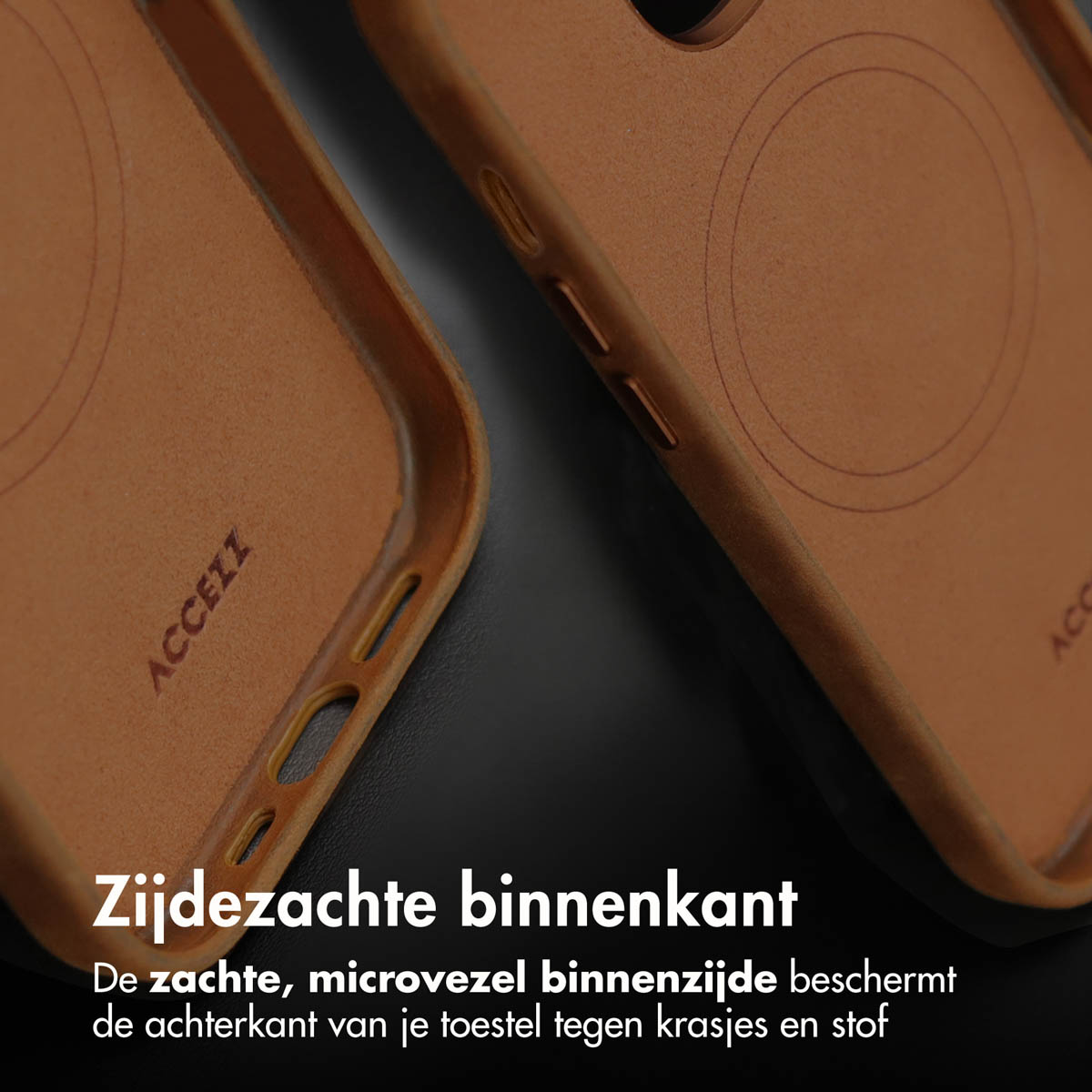 Accezz Vintage Leather MagSafe Backcover Apple iPhone 16 Pro - Tabacco Cognac