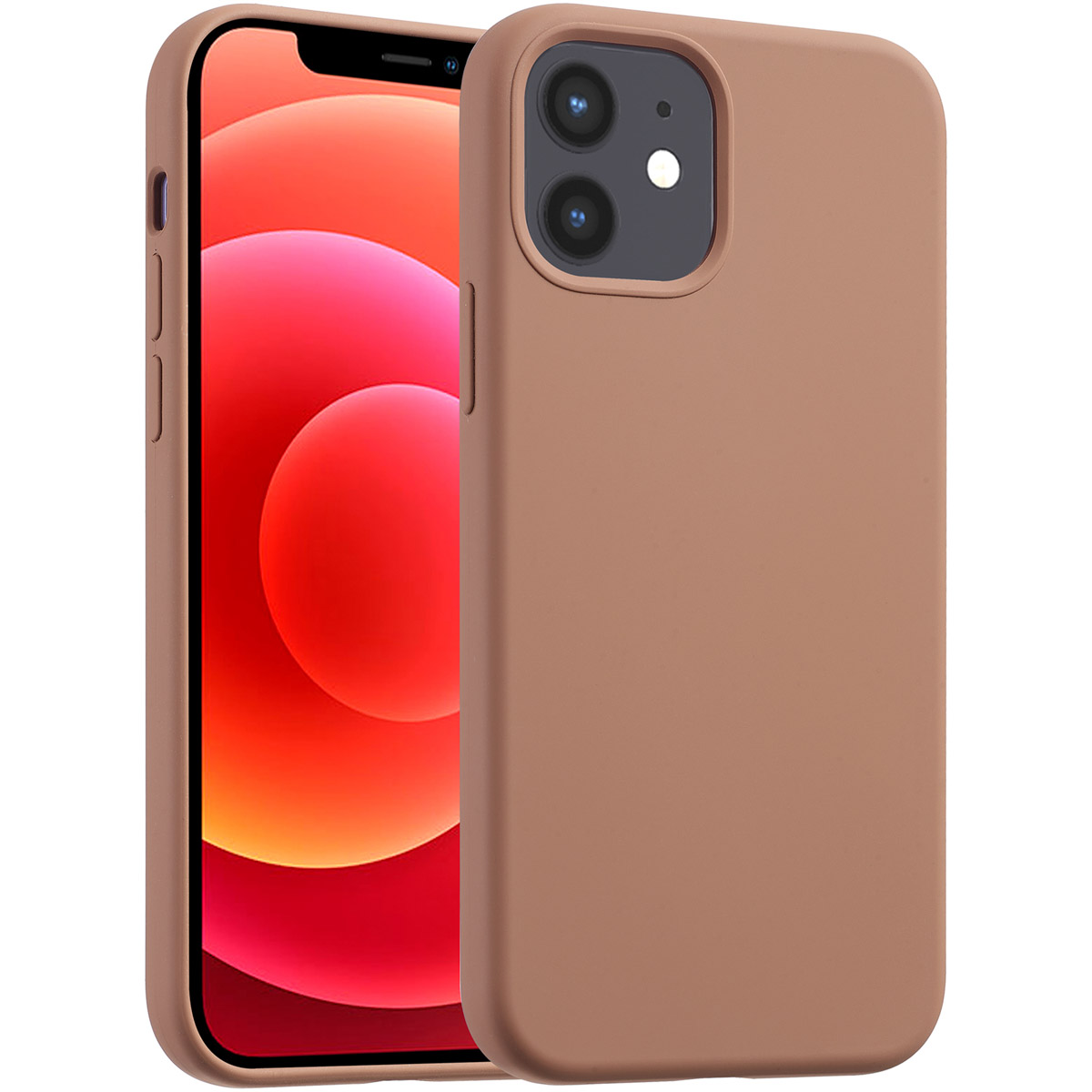 Accezz Liquid Silicone Backcover met MagSafe Apple iPhone 12 (Pro) - Light Brown