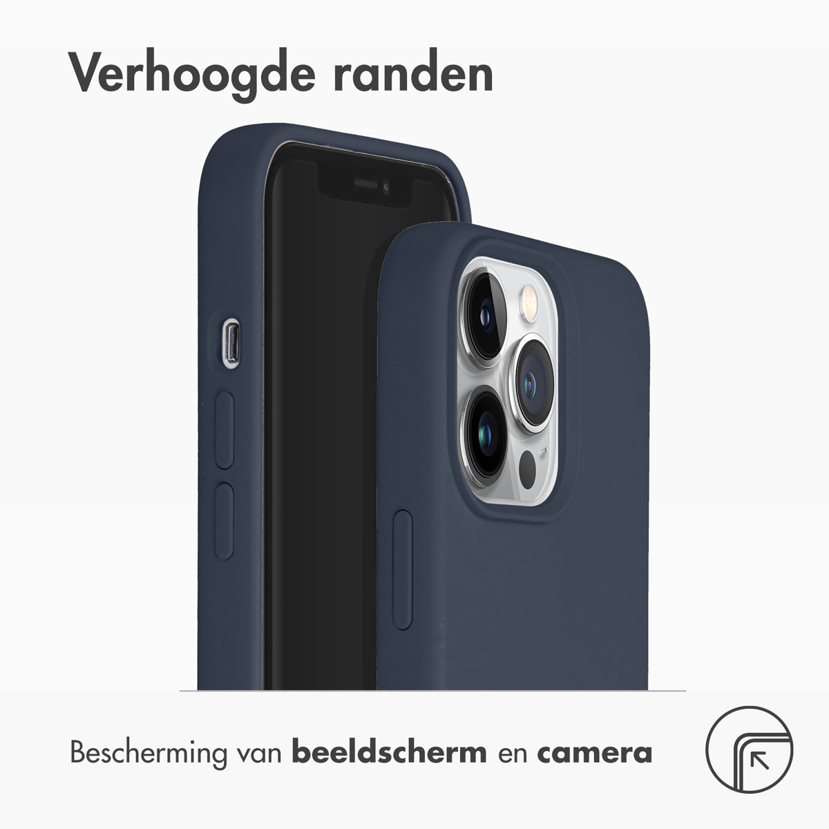 Accezz Liquid Silicone Backcover met MagSafe Apple iPhone 13 Pro - Donkerblauw