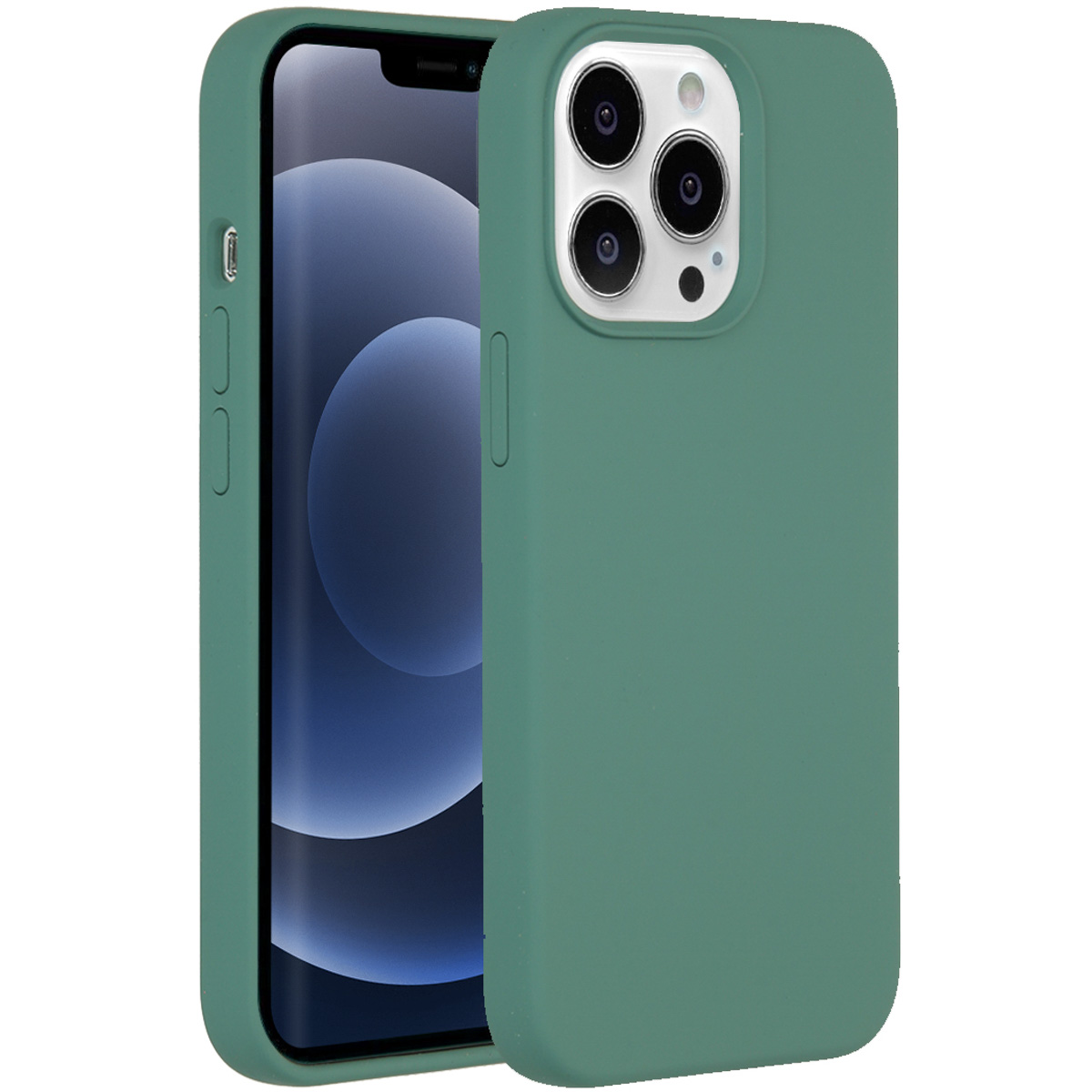 Accezz Liquid Silicone Backcover met MagSafe Apple iPhone 13 Pro - Donkergroen