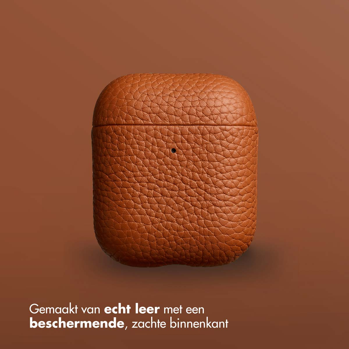 Accezz Echt Leren Case AirPods 1 / 2 - Cognac